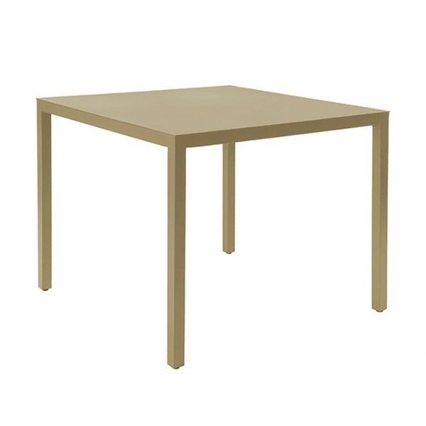 Sand - Square Barcino Anodized Aluminum Outdoor Dining Table, 31.5” or 35.4”