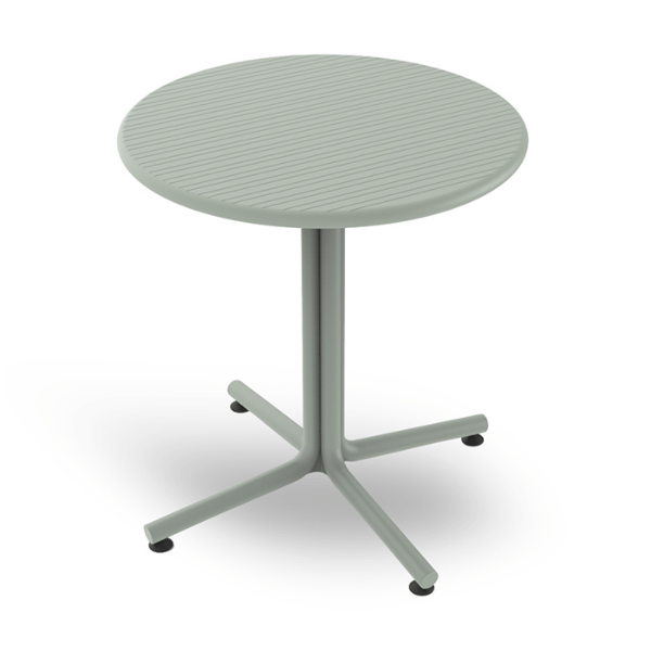 Green Grey - 27.6” Round Bini Polypropylene Commercial Dining Table - 16.2 lbs. 