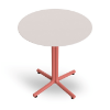 Terracotta_White - 27.6” Round Bini Polypropylene Dining Table with HPL Top - 16.2 lbs. 