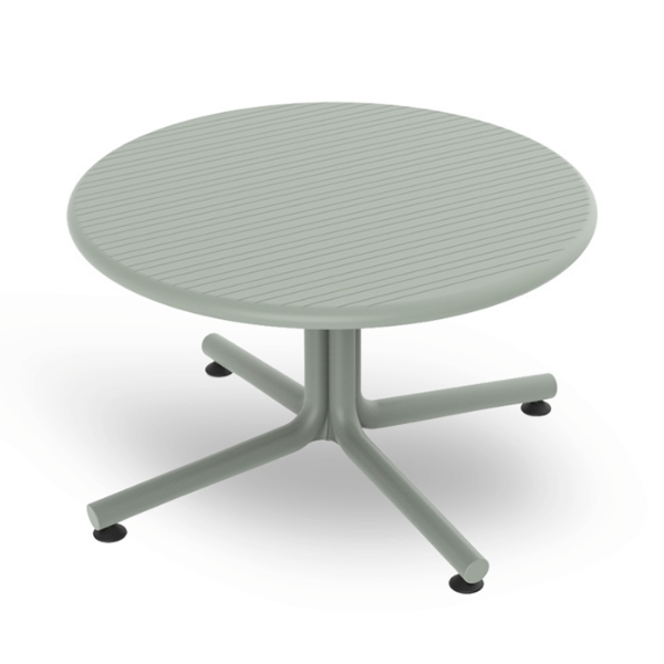 Green Grey - 27.6” Round Bini Lounge Polypropylene Side Table - 12.1 lbs. 