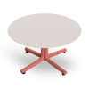 Terracotta_White - 27.6” Round Bini Lounge Polypropylene Side Table with HPL Top - 18.4 lbs. 