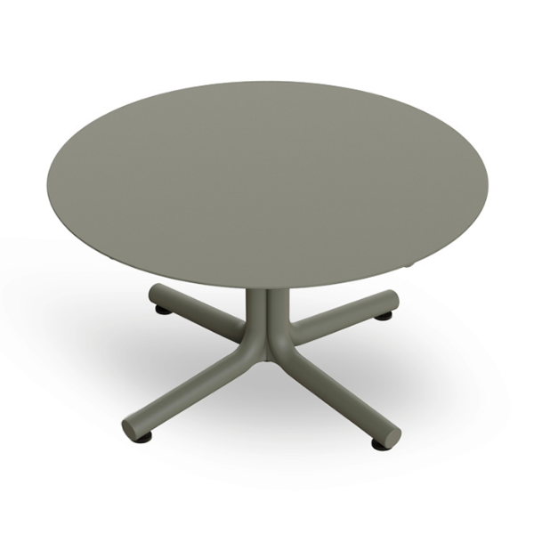 Green Grey - 27.6” Round Bini Lounge Polypropylene Side Table with HPL Top - 18.4 lbs. 