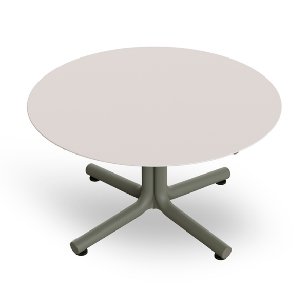 Green Grey_White - 27.6” Round Bini Lounge Polypropylene Side Table with HPL Top - 18.4 lbs. 