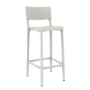 White - Lisboa Alto Polypropylene Armless Bar Stool 9 lbs. 