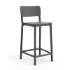 Dark Grey - Lisboa Medio Polypropylene Counter Armless Chair - 8.4 lbs.