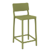 Olive Green - Lisboa Medio Polypropylene Counter Armless Chair - 8.4 lbs.