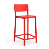 Red - Lisboa Medio Polypropylene Counter Armless Chair - 8.4 lbs.