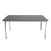 Dark Grey - 35.4” x 63” Rectangle NOA Patio Table with Polypropylene Top and Fiberglass Legs - 26.1 lbs.
