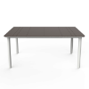 Chocolate - 35.4” x 63” Rectangle NOA Patio Table with Polypropylene Top and Fiberglass Legs - 26.1 lbs.