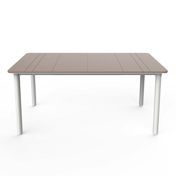 Sand - 35.4” x 63” Rectangle NOA Patio Table with Polypropylene Top and Fiberglass Legs - 26.1 lbs.