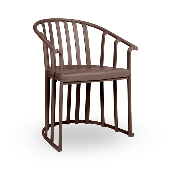 Chocolate - Raff Polypropylene Outdoor Conversational Armchair - 14.6 lbs.