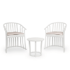 White - Raff Outdoor Conversational Cushion Set with Polypropylene Frame