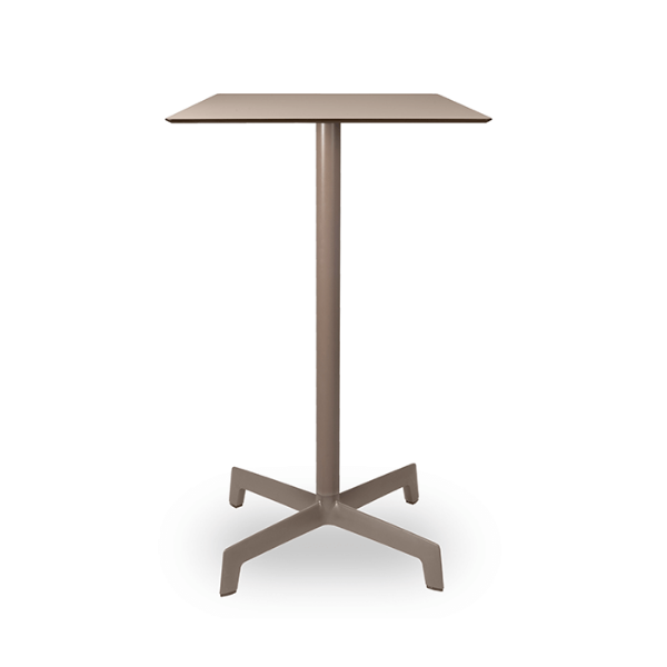 Chocolate - 23.6” Square Sputnik Alto Bar Table with HPL Top and Polyamide X Base - 26 lbs.