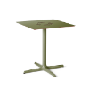 Green Grey - 27.6” Square Toledo Air Patio Dining Table with HPL Top and Painted Aluminum X Base - 25 lbs.