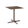 Chocolate - 27.6” Square Toledo Air Patio Dining Table with HPL Top and Painted Aluminum X Base - 25 lbs.