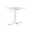 Ivory - 27.6” Square Toledo Air Patio Dining Table with HPL Top and Painted Aluminum X Base - 25 lbs.