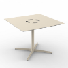 Ivory - Square Toledo Air XL Dining Patio Table with HPL Top and Painted Aluminum X Base, 35.4” or 39.4”