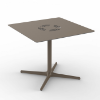 Chocolate- Square Toledo Air XL Dining Patio Table with HPL Top and Painted Aluminum X Base, 35.4” or 39.4”