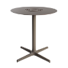 Chocolate - Ivory - 27.6” Round Toledo Air Patio Dining Table with HPL Top and Painted Aluminum X Base - 19.7 lbs.