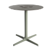 Green Grey - Ivory - 27.6” Round Toledo Air Patio Dining Table with HPL Top and Painted Aluminum X Base - 19.7 lbs.