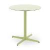 Light Green - 27.6” Round Toledo Dining Patio Table with HPL Top and Painted Aluminum X Base - 19.7 lbs.