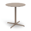 Chocolate - 27.6” Round Toledo Dining Patio Table with HPL Top and Painted Aluminum X Base - 19.7 lbs.