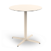 Ivory - 27.6” Round Toledo Dining Patio Table with HPL Top and Painted Aluminum X Base - 19.7 lbs.