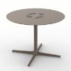 Chocolate - Round Toledo Air XL Dining Patio Table with HPL Top and Painted Aluminum X Base, 35.4” or 39.4”