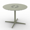 Green Grey - Round Toledo Air XL Dining Patio Table with HPL Top and Painted Aluminum X Base, 35.4” or 39.4”