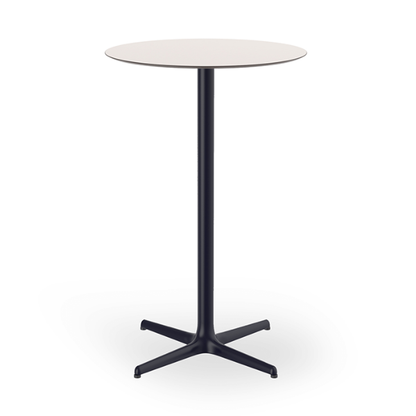 Grey_Antracite - 27.6” Round Toledo Alto Bar Table with HPL Top and Painted Aluminum X Base - 20.7 lbs.