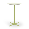 Light Green - 27.6” Round Toledo Alto Bar Table with HPL Top and Painted Aluminum X Base - 20.7 lbs.
