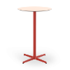 Light Red_Red - 27.6” Round Toledo Alto Bar Table with HPL Top and Painted Aluminum X Base - 20.7 lbs.