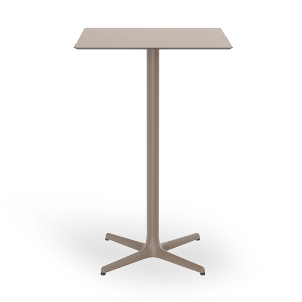 Chocolate - 27.6” Square Toledo Alto Bar Table with HPL Top and Painted Aluminum X Base - 24.3 lbs.