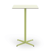 Light Green - 27.6” Square Toledo Alto Bar Table with HPL Top and Painted Aluminum X Base - 24.3 lbs.