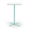 Light Blue - 27.6” Square Toledo Alto Bar Table with HPL Top and Painted Aluminum X Base - 24.3 lbs.