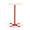Light Red_Red - 27.6” Square Toledo Alto Bar Table with HPL Top and Painted Aluminum X Base - 24.3 lbs.