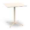 Ivory - 27.6” Square Toledo Dining Patio Table with HPL Top and Painted Aluminum X Base - 25 lbs.