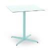 Light Blue - 27.6” Square Toledo Dining Patio Table with HPL Top and Painted Aluminum X Base - 25 lbs.