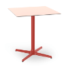 Light Red_Red - 27.6” Square Toledo Dining Patio Table with HPL Top and Painted Aluminum X Base - 25 lbs.