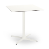 White - 27.6” Square Toledo Dining Patio Table with HPL Top and Painted Aluminum X Base - 25 lbs.