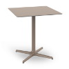 Chocolate - 27.6” Square Toledo Dining Patio Table with HPL Top and Painted Aluminum X Base - 25 lbs.