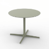 Green Grey - Round Toledo XL Dining Patio Table with HPL Top and Painted Aluminum X Base, 35.4” or 39.4”