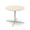 Ivory - Round Toledo XL Dining Patio Table with HPL Top and Painted Aluminum X Base, 35.4” or 39.4”