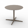 Chocolate - Round Toledo XL Dining Patio Table with HPL Top and Painted Aluminum X Base, 35.4” or 39.4”