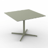 Green Grey - Square Toledo XL Dining Patio Table with HPL Top and Painted Aluminum X Base, 35.4” or 39.4”