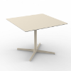 Ivory - Square Toledo XL Dining Patio Table with HPL Top and Painted Aluminum X Base, 35.4” or 39.4”