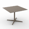Chocolate - Square Toledo XL Dining Patio Table with HPL Top and Painted Aluminum X Base, 35.4” or 39.4”