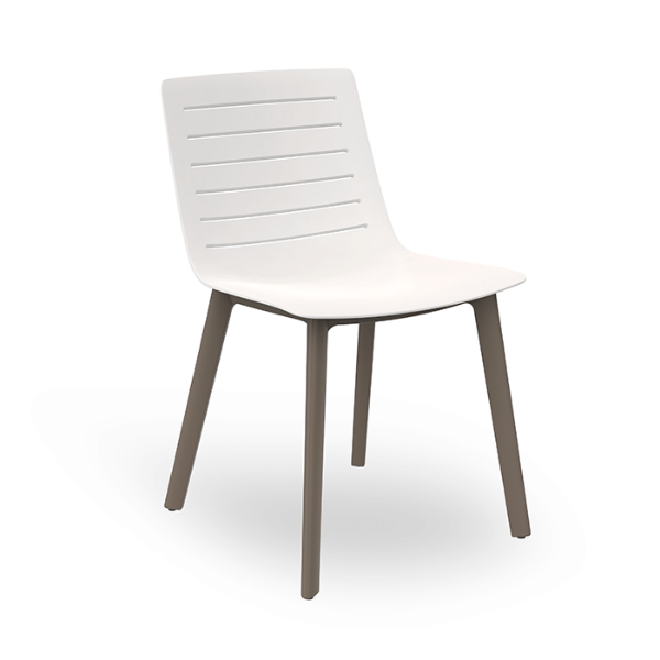 White_Chocolate - Skin Click Polypropylene Armless Dining Chair - 11.6 lbs.