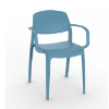 Retro Blue - Smart Stacking Polypropylene Outdoor Dining Armchair - 10 lbs.