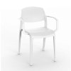 White - Smart Stacking Polypropylene Outdoor Dining Armchair - 10 lbs.